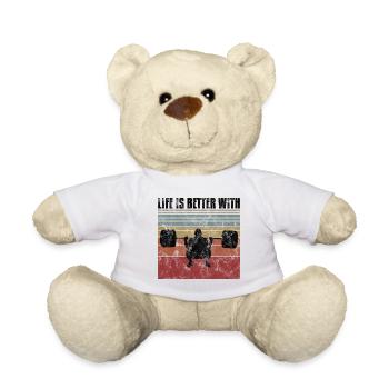 La vie est meilleure avec Bodybuilding Fitness GYM rétro - Nounours - blanc - Devant
