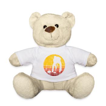 Eis Curling Curler Eisstockschießen Retro Geschenk - Teddy - Weiß - Vorne