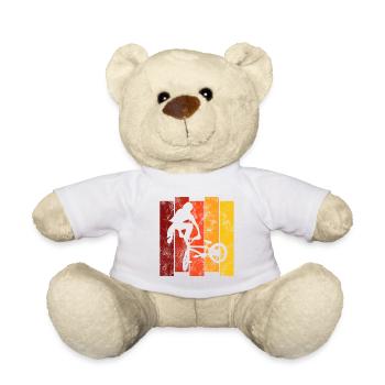 Cadeau rétro de vélo de vélo BMX Vélo Motocross - Nounours - blanc - Devant