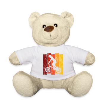 Cadeau rétro de vélo de vélo BMX Vélo Motocross - Nounours - blanc - Devant