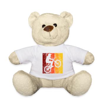 Cadeau rétro de vélo de vélo BMX Vélo Motocross - Nounours - blanc - Devant