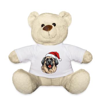 Leonberger Hund Weihnachten Porträt Xmas - Teddy - Weiß - Vorne