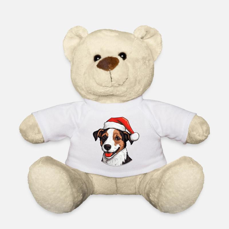 jack russel terrier Hund Weihnachten Lustig Xmas - Teddy - Weiß