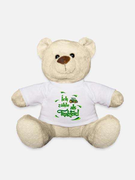 Bauer Bauern Landwirtschaft Traktor - Teddy - Weiß