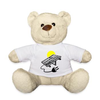 Photovoltaik Anlage Symbol Solar Energie - Teddy - Weiß - Vorne