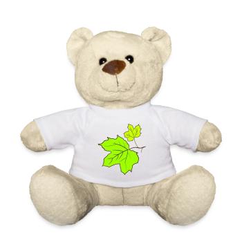 Feuille d’érable / Maple feuilles dessin. Jaune, vert. - Nounours - blanc - Devant