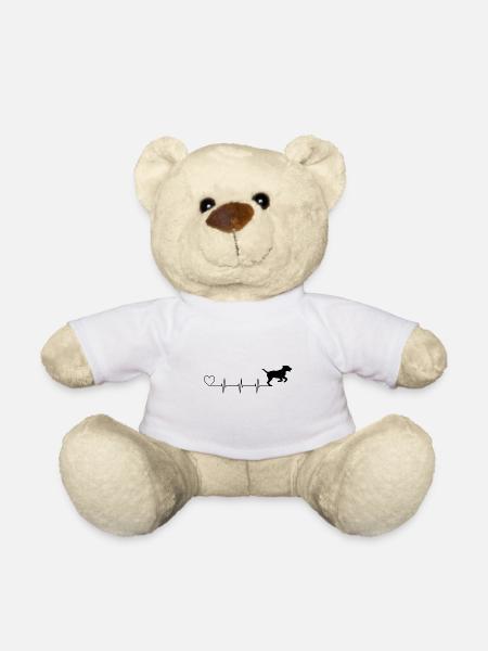 Herzschlag Hund Hundefreund Tierfreund Geschenk - Teddy - Weiß