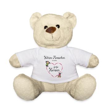 Kleine Menschen brauchen große Herzen - Teddy - Weiß - Vorne