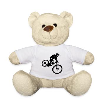 Downhill biking, cycling, mountain biking - Teddy Bear - white - Front
