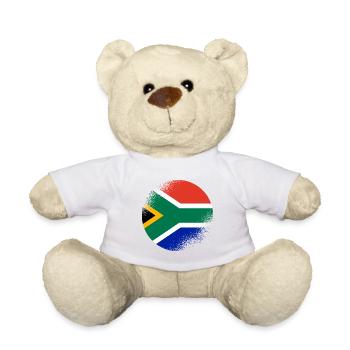 Südafrika Flagge Afrika Südafrikanische Fahne - Teddy - Weiß - Vorne