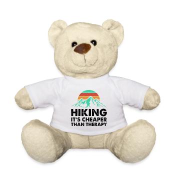 Hiking It's Cheaper Than Therapy Trekking Mountain - Teddy - Weiß - Vorne