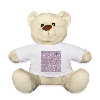Motifs de règle triangulaire - Rentrée scolaire - Nounours - blanc - Devant