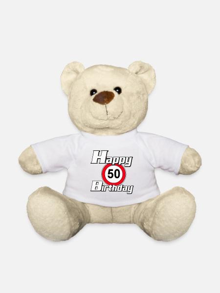 50. Geburtstag , 50 Jahre , Happy Birthday 50 (25) - Teddy - Weiß