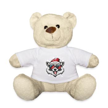 Raccoon Christmas Funny - Teddy Bear - white - Front