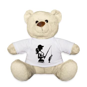 Cool Angler Silhouette Design f - Teddy Bear - white - Front