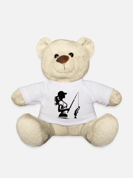 Cooles Anglerin Silhouette Design f - Teddy - Weiß