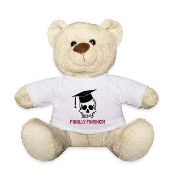 Crâne chapeau de docteur finally finished Thèse de doctorat - Nounours - blanc - Devant