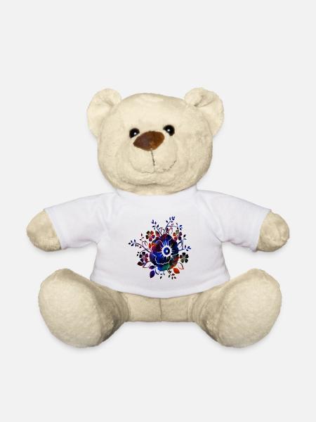 Frühlings Blumen Wiese - Teddy - Weiß