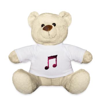 Note de musique musicale - Nounours - blanc - Devant