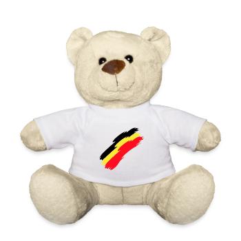 Couleurs du drapeau du drapeau de la Belgique - Nounours - blanc - Devant