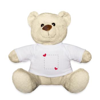 Ligne d'ornement cadre coeur - Nounours - blanc - Devant