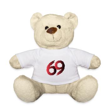 69 Symbol Zahl Neunundsechzig - Teddy - Weiß - Vorne