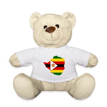 Zimbabwe flag map flag - Teddy Bear - white - Front
