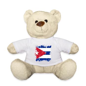 Cuba Flag Caraïbes Vacances Cuba Voyage La Havane - Nounours - blanc - Devant