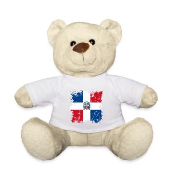 Dominican Republic Flag Dom Rep Flag Trip - Teddy Bear - white - Front