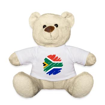 Südafrika Flagge Afrika Südafrikanische Fahne - Teddy - Weiß - Vorne