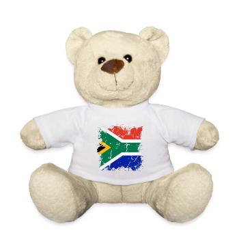 Südafrika Flagge Afrika Südafrikanische Fahne - Teddy - Weiß - Vorne