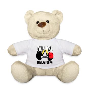 Belgien Flagge Vintage Belgische Fahne Used Look - Teddy - Weiß - Vorne