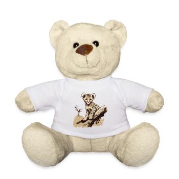Baby Cheetah Wildcat Animals Africa Wilderness - Teddy Bear - white - Front