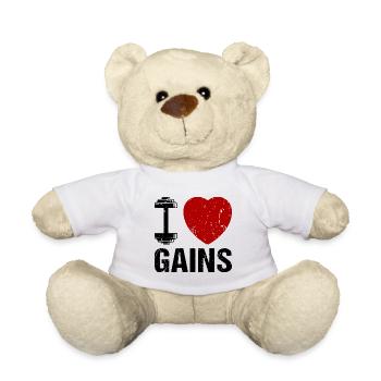 I love Gains Sport Fitness - Teddy Bear - white - Front