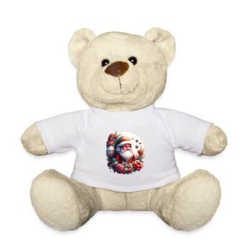 le père noel en fleurs 2 - Nounours - blanc - Devant