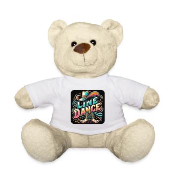 Colorful Line Dance Design - Teddy Bear - white - Front