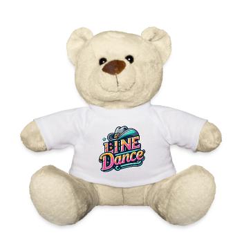 Colorful Line Dance Design - Teddy Bear - white - Front