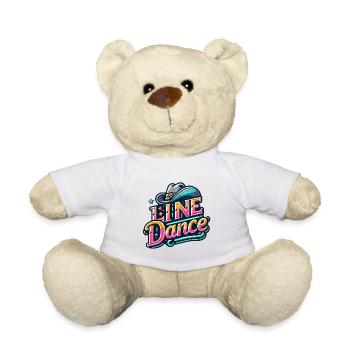 Colorful line dance design with cowboy hat - Teddy Bear - white - Front