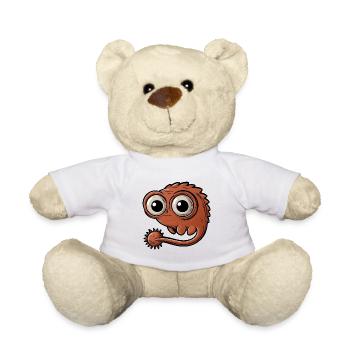 Little funny fantasy monster with big eyes - Teddy Bear - white - Front