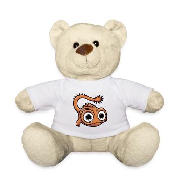 Little funny fantasy monster with big eyes - Teddy Bear - white - Front