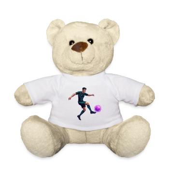 Neon Soccer Player with Energy Ball - Teddy Bear - white - Front