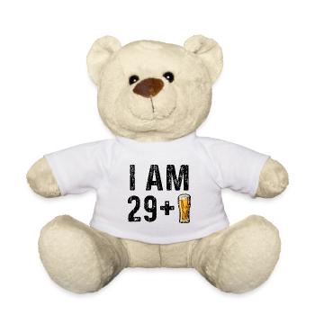 I am 29 Plus Beer - 30th birthday - Teddy Bear - white - Front