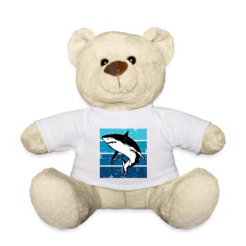 Shark Fish Sea Ocean Animal Shark - Teddy Bear - white - Front
