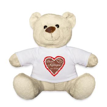 Kollegin beste der Welt Lebkuchenherz - Teddy - Weiß - Vorne
