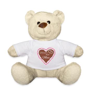 Lebkuchenherz World's best mom - Teddy - Weiß - Vorne