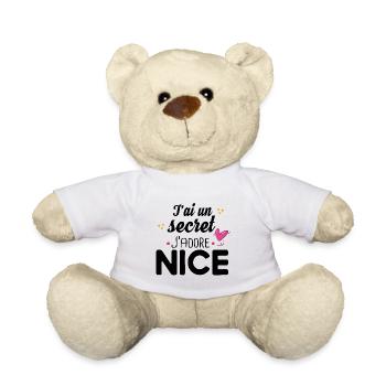 Nice Niçois Niçoise Cadeau Humour Ville France - Nounours - blanc - Devant