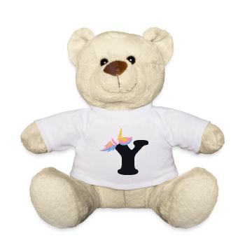 Licorne lettre arc-en-ciel Style « Y » | Être unique - Nounours - blanc - Devant
