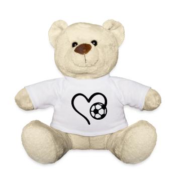 Cœur de football - Nounours - blanc - Devant