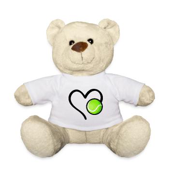 Tennis Heart Tennis Ball - Teddy Bear - white - Front