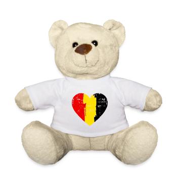 Belgium Heart Flag - Teddy Bear - white - Front